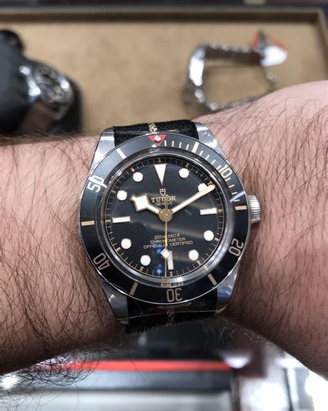 tudor black bay on wrist|tudor black bay 58 weight.